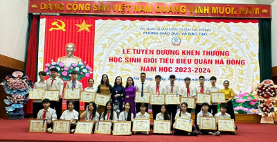 Một ngày thật đẹp của thầy và trò trường THCS Kiến Hưng trong Lễ tuyên dương khen thưởng Học sinh giỏi tiêu biểu quận Hà Đông năm học 2023-2024.